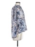 Olivia Grey 100% Polyester Paisley Blue Long Sleeve Blouse Size M - photo 4