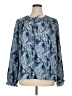 Joie 100% Polyester Paisley Blue Long Sleeve Blouse Size XL - photo 1