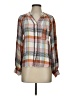 Pilcro Plaid Orange Long Sleeve Blouse Size XXS - photo 1