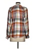 Pilcro Plaid Orange Long Sleeve Blouse Size XXS - photo 2