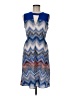 BCBGMAXAZRIA 100% Polyester Chevron-herringbone Blue Cocktail Dress Size 6 - photo 1