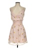 Row A 100% Polyester Floral Tan Cocktail Dress Size S - photo 1