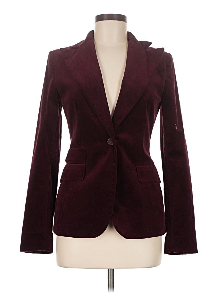 Pre-owned Zara Basic Blazer Jacket In Burgundy