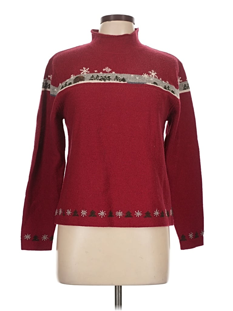 Pre-owned Woolrich Wool Pullover Sweater In Burgundy