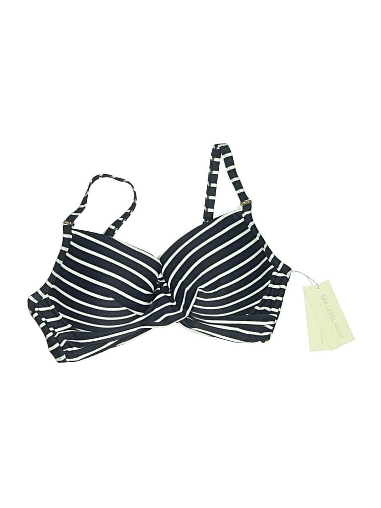 Sea Level Australia Swimsuit Top Green Stripes Pattern Swimwear In Animal Print