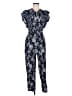 Rebecca Taylor Paisley Blue Gray Jumpsuit Size 4 - photo 1