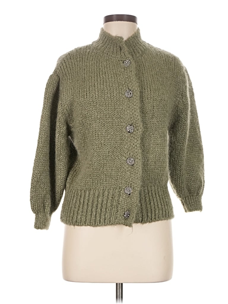Pre-owned Zara Cardigan Sweater In Green