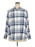 Gap 100% Cotton Plaid Blue 3/4 Sleeve Button-Down Shirt Size XXL - photo 1