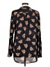 Ann Taylor LOFT 100% Polyester Floral Blue Long Sleeve Blouse Size M - photo 2