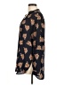 Ann Taylor LOFT 100% Polyester Floral Blue Long Sleeve Blouse Size M - photo 5