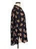 Ann Taylor LOFT 100% Polyester Floral Blue Long Sleeve Blouse Size M - photo 4