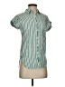 Max Studio Stripes Green Short Sleeve Button-Down Shirt Size XS - photo 1