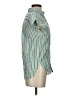 Max Studio Stripes Green Short Sleeve Button-Down Shirt Size XS - photo 4