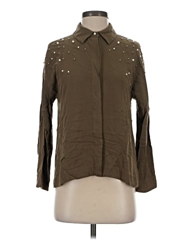Zara Basic 3/4 Sleeve Button-Down Shirt (view 1)