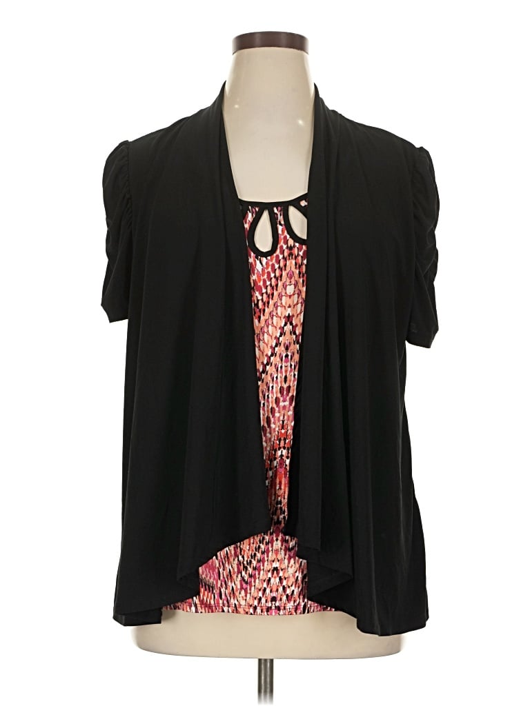 Pre-owned Notations Short Sleeve Blouse In Black
