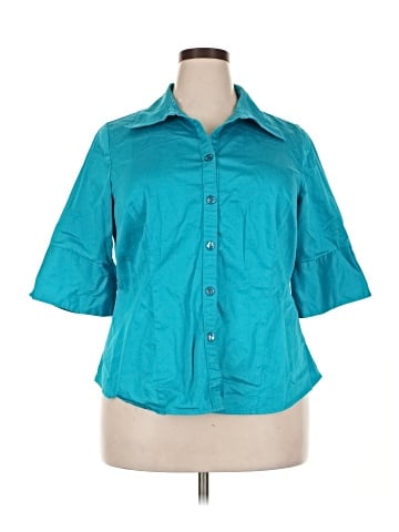 Lane Bryant 3/4 Sleeve Button-Down Shirt (view 1)