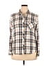 Maurices 100% Rayon Plaid Ivory Long Sleeve Button-Down Shirt Size XXL - photo 1