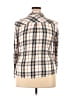 Maurices 100% Rayon Plaid Ivory Long Sleeve Button-Down Shirt Size XXL - photo 2