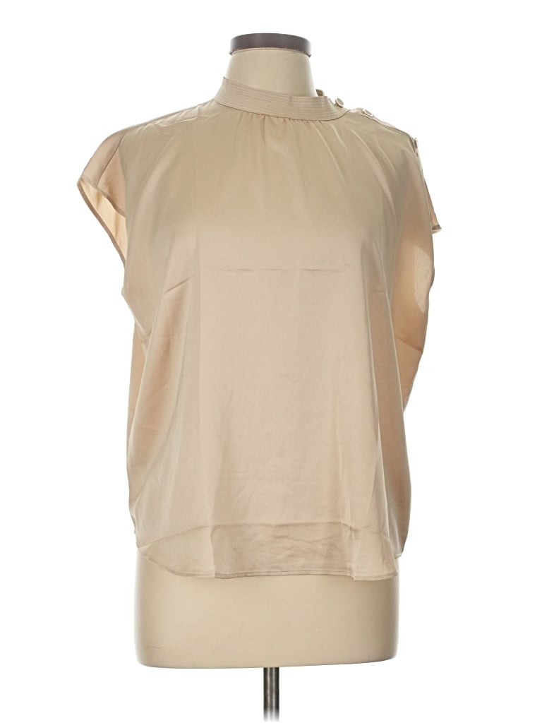 Pre-owned Ann Taylor Sleeveless Blouse In Tan