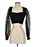 A. Peach 100% Polyester Black Long Sleeve Top Size XS (estimated) - photo 1