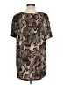 Lovely J Animal Print Brown Short Sleeve Blouse Size L (estimated) - photo 2