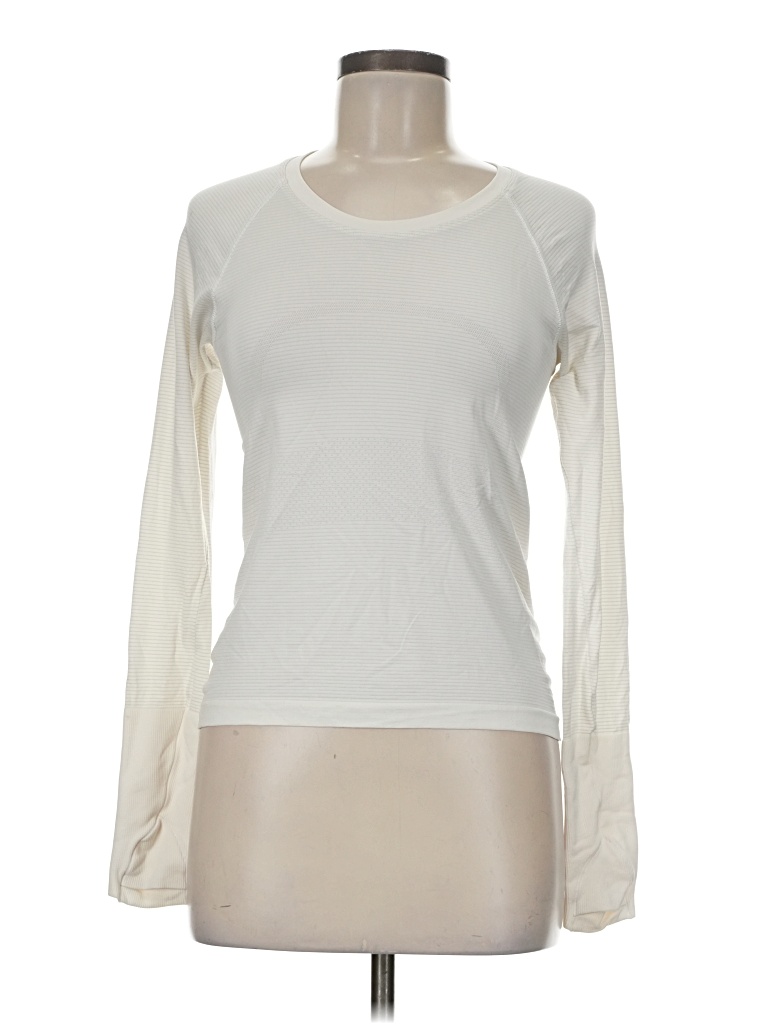 Pre-owned Lululemon Athletica Long Sleeve T-shirt In White