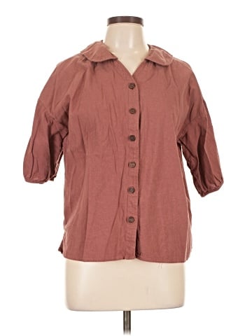 DAZY 3/4 Sleeve Button-Down Shirt (view 1)
