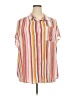 Torrid Stripes Orange Short Sleeve Blouse Size 3X Plus (3) - photo 1