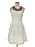Just Fab Tweed Ivory Cocktail Dress Size M - photo 1