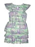 Justice 100% Polyester Print Green Dress Size 18 - photo 2