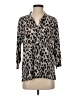 W&J Animal Print Gray 3/4 Sleeve Blouse Size S - photo 1