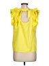 Shein 100% Polyester Yellow Short Sleeve Top Size L - photo 2