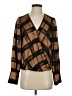 Halogen 100% Polyester Brown Long Sleeve Blouse Size S - photo 1