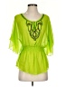 Studio Y 100% Polyester Green Short Sleeve Blouse Size XS - photo 1