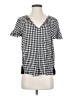 Mustard Seed 100% Rayon Checkered-gingham Black Short Sleeve Blouse Size S - photo 1