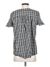Mustard Seed 100% Rayon Checkered-gingham Black Short Sleeve Blouse Size S - photo 2