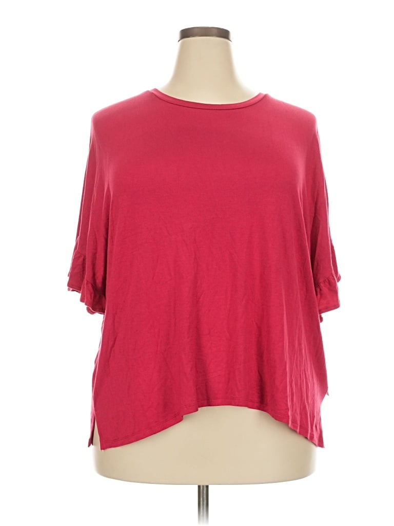 Pre-owned Lularoe Short Sleeve Top Burgundy Cold Shoulder Neckline Tops