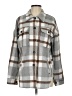 Unbranded 100% Polyester Plaid Gray Coat Size S - photo 1
