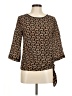 Marciano 100% Silk Brown 3/4 Sleeve Silk Top Size 2 - photo 1