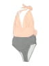 Assorted Brands 100% Polyester Color Block Gray One Piece Swimsuit Size XL - photo 1
