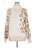 Nine West Animal Print Ivory Turtleneck Sweater Size XL - photo 1