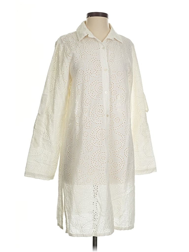 Pre-owned Garnet Hill Casual Dress In Ivory