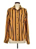 Wild Fable 100% Polyester Stripes Orange Long Sleeve Blouse Size L - photo 1