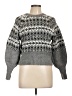 Jason Wu Chevron-herringbone Gray Pullover Sweater Size L - photo 1