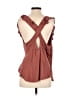 Free People 100% Rayon Solid Brown Sleeveless Blouse Size XS - photo 2