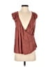 Free People 100% Rayon Solid Brown Sleeveless Blouse Size XS - photo 1