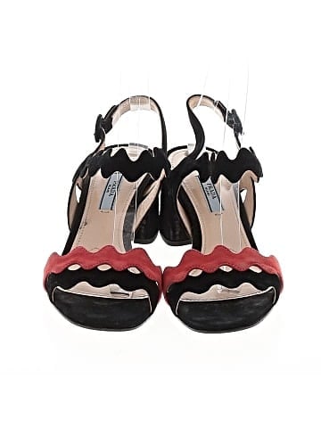 Prada Suede Scalloped Sandals (view 2)