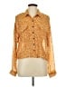 Wild Fable 100% Polyester Animal Print Orange Long Sleeve Blouse Size L - photo 1