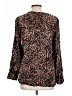 Rails Animal Print Brown Long Sleeve Blouse Size L - photo 2