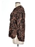 Rails Animal Print Brown Long Sleeve Blouse Size L - photo 5